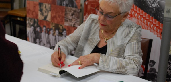 Freda Hodge signing books